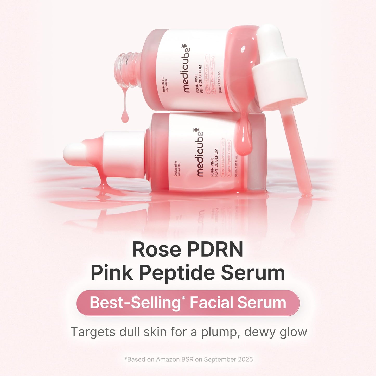 Pink Peptide Repair Serum with PDRN and Niacinamide 1.01 fl oz Hydrating Glow Formula