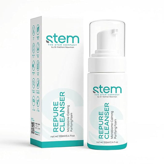 STEM Natural Intelligence RePure Foaming Cleanser, Luxury Exfoliating Face Wash for Women, Body and Facial Cleanser for Women, Skin Care with Dermatologist Developed & Tested Research, Face Exfoliator