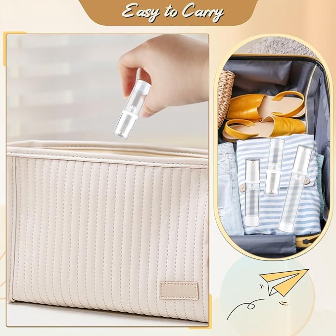 30Pcs 5ml Clear Vacuum Lotion Pump Bottles without Straw Empty Refillable Airless Cream Jars Mini Cosmetic Containers for Essense Foundation Gel Moisturiser,2 Pipettes,1 Funnel