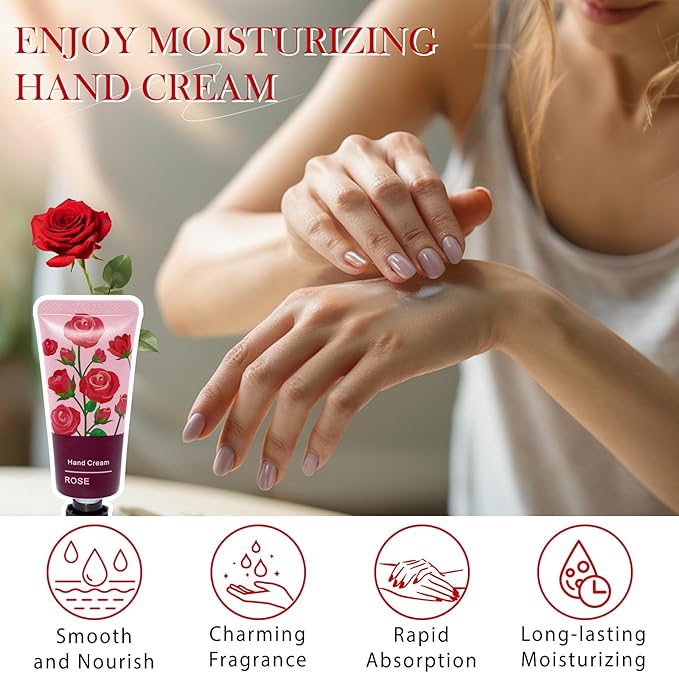 12 Pack Hand Cream for Women, Mini Hand Lotion Travel Size for Dry Cracked Care, Natural Plant Fragrance Moisturizer Present Set for Mother, Teacher Appreciation and Bridesmaid Present