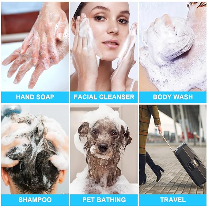 3Pack Foaming Dispenser Pump Bottle 3.5oz, Travel Empty Foaming Soap Dispensers Foam Pump Bottle Clear Plastic Spray Bottles for Travel Hand Soap Shampoo Foaming Castile Cosmetics