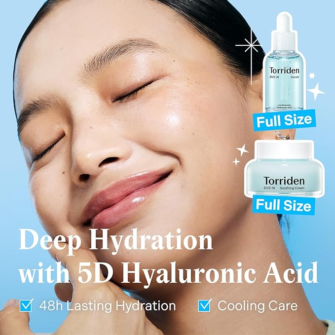 Torriden Softly Hydration Heroes Gift Set | DIVE IN HA Serum & Soothing Cream + BALANCEFUL Cica Cream & Toner Pad | Korean Skincare Set | Great Holiday & Christmas Stocking Stuffer Gift