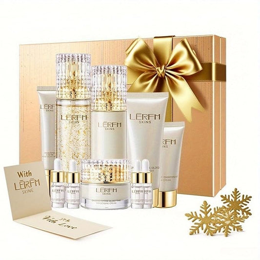 Anti Aging Skin Care Set - 10pcs - Face Skincare Kit with Collagen - Hydrating & Firming Skin, Include Toner, Serum, Lotion, Eye Cream, Face Cream, Korean -style Skincare Gift Sets for Women