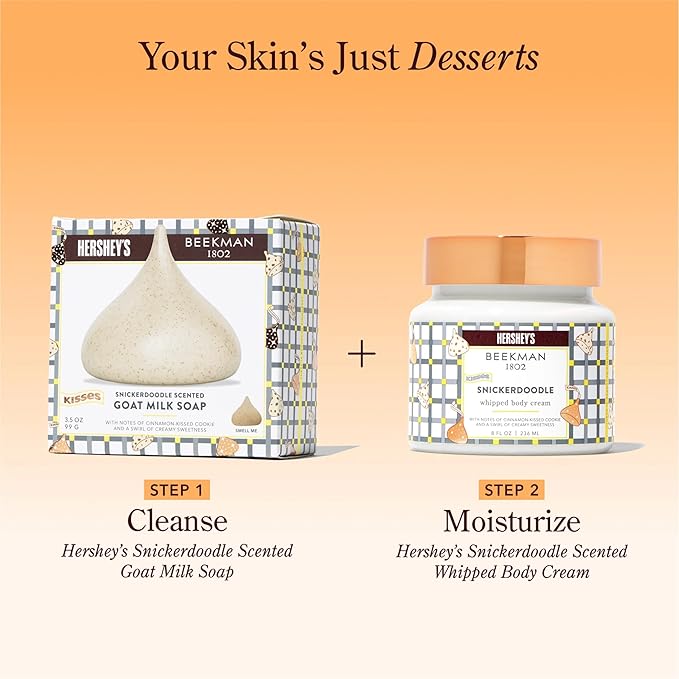 Beekman 1802 x HERSHEY'S Limited Edition KISSES Snickerdoodle Whipped Body Cream - Made With Goat Milk (8 oz)