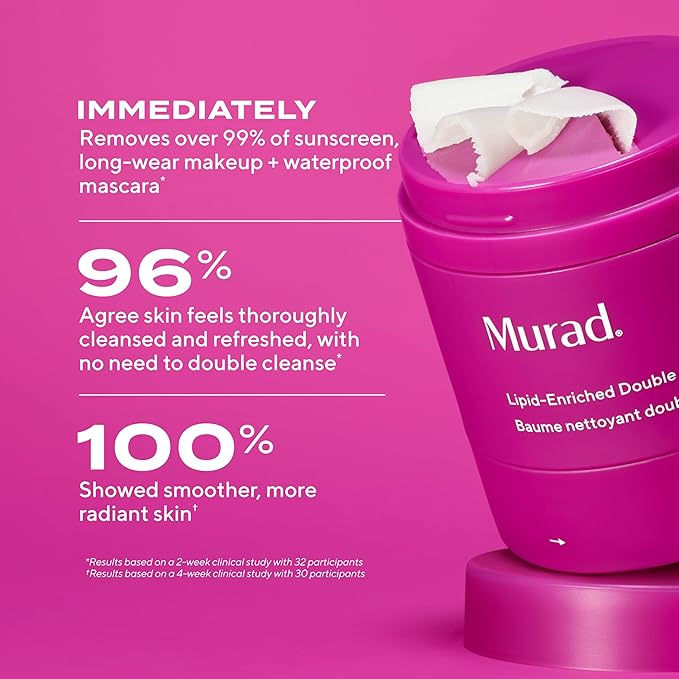 Murad Lipid-Enriched Double Cleansing Balm - Hydrating Balm-to-Oil Face Cleanser & Makeup Remover Removes Long-Wear Makeup & SPF Barrier Repair with Ceramides & Camellia Oil 1.7 Fl Oz