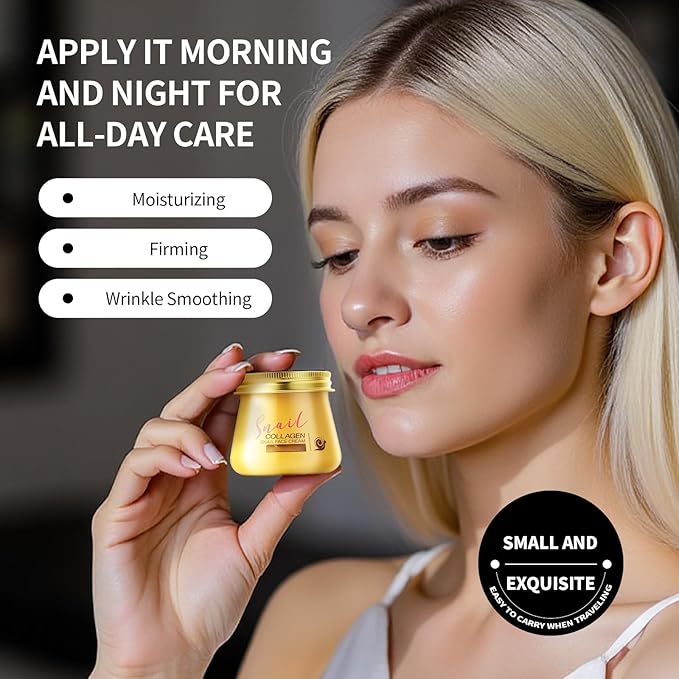 2Pack Snail Collagen Face Cream for Women,Collagen Hydrating Facial Cream Anti-Wrinkle and Rejuvenating Cream Korean,Collagen Rejuvenating Moisturizer,Improves Skin Firmness, Reduce Dryness&Fine Line