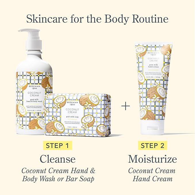 Beekman 1802 Coconut Cream Whipped Body Cream - Scented - 8 oz - Moisturizes, Soothes & Softens - With Coconut Oil & Mango Seed Butter - Microbiome Friendly - No Irritation - Good for Sensitive Skin