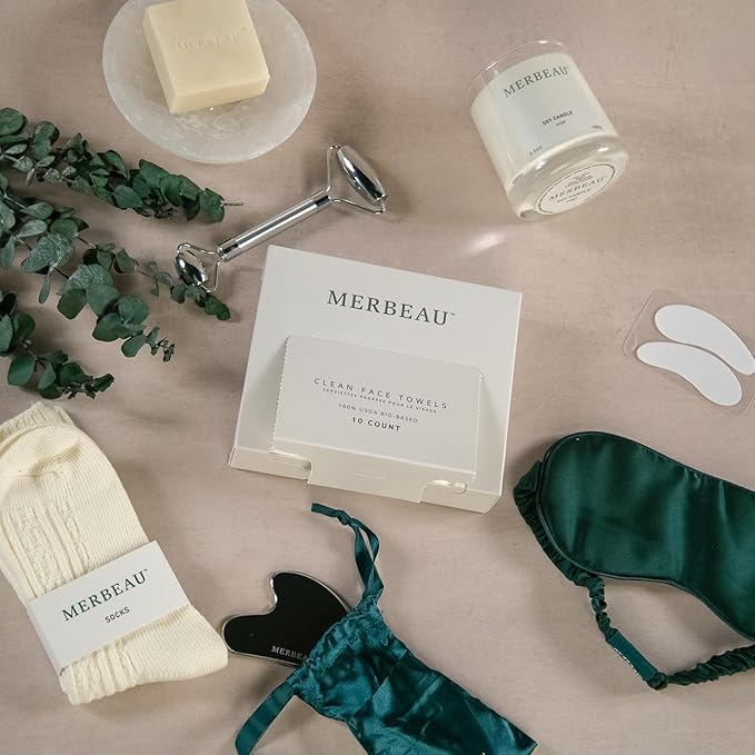 Luxury Self Care 13 Piece Gift Set －Non-Toxic, Clean Ingredients, Naturally-Scented Essential Oils, Candle, Socks, Bar Soap, Bath Bomb, Clean Towels, Hair Clip, Tumbler & More ??Spa Kit, NEW