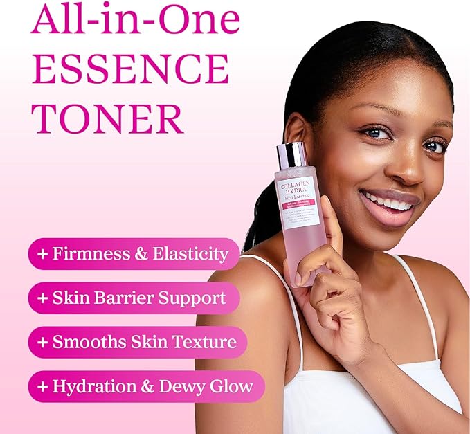 YADAH Collagen Hydra Essence – Deep Hydration, Soothing with 80,000ppm Collagen peptides and Triple Hyaluronic Acid, Centella Asiatica Extract, Niacinamide – 5.07 fl oz