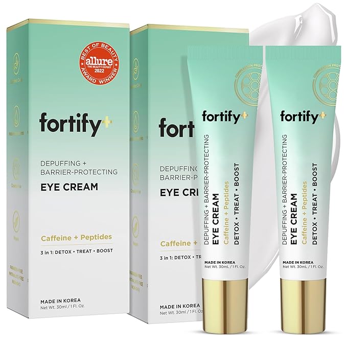 Under Eye Cream - Puffy Eyes and Dark Circles Treatment - Peptides, Hyaluronic Acid & Squalane - 3-in-1: Detox, Treat, Boost - Dermatologist Tested - Anti-Aging Korean Skincare - 2 Pk
