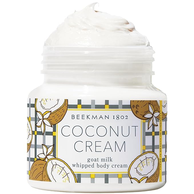 Beekman 1802 Coconut Cream Whipped Body Cream - Scented - 8 oz - Moisturizes, Soothes & Softens - With Coconut Oil & Mango Seed Butter - Microbiome Friendly - No Irritation - Good for Sensitive Skin