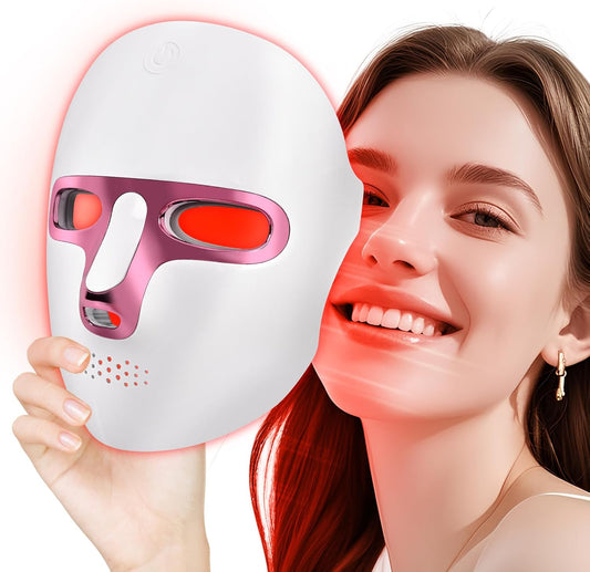 LED Red Light Therapy Face Mask with 7 Color Light and Rechargeable Design