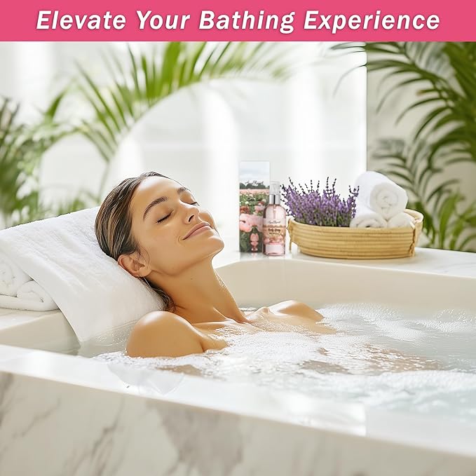 Spa Gift Baskets For Women - Luxury Bath Set With Rose Oil & Peony - Spa Kit Includes Body Wash, Bubble Bath, Lotion, Bath Salts, Body Scrub, Body Spray, Shower Puff, and Towel