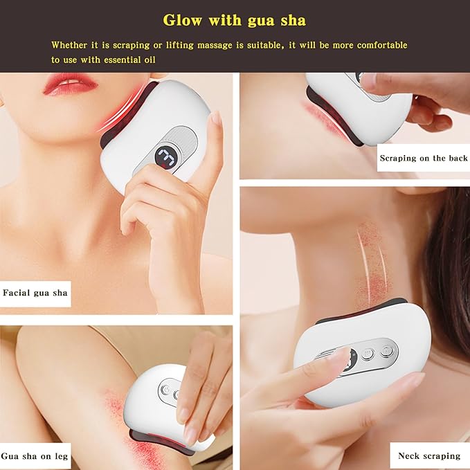 gua sha Facial Tools face Sculpting Tools for Women,Muscle Fascia Scraper hot Stones for Massage jaw and Body,ice face Roller jawline Shaper (White)