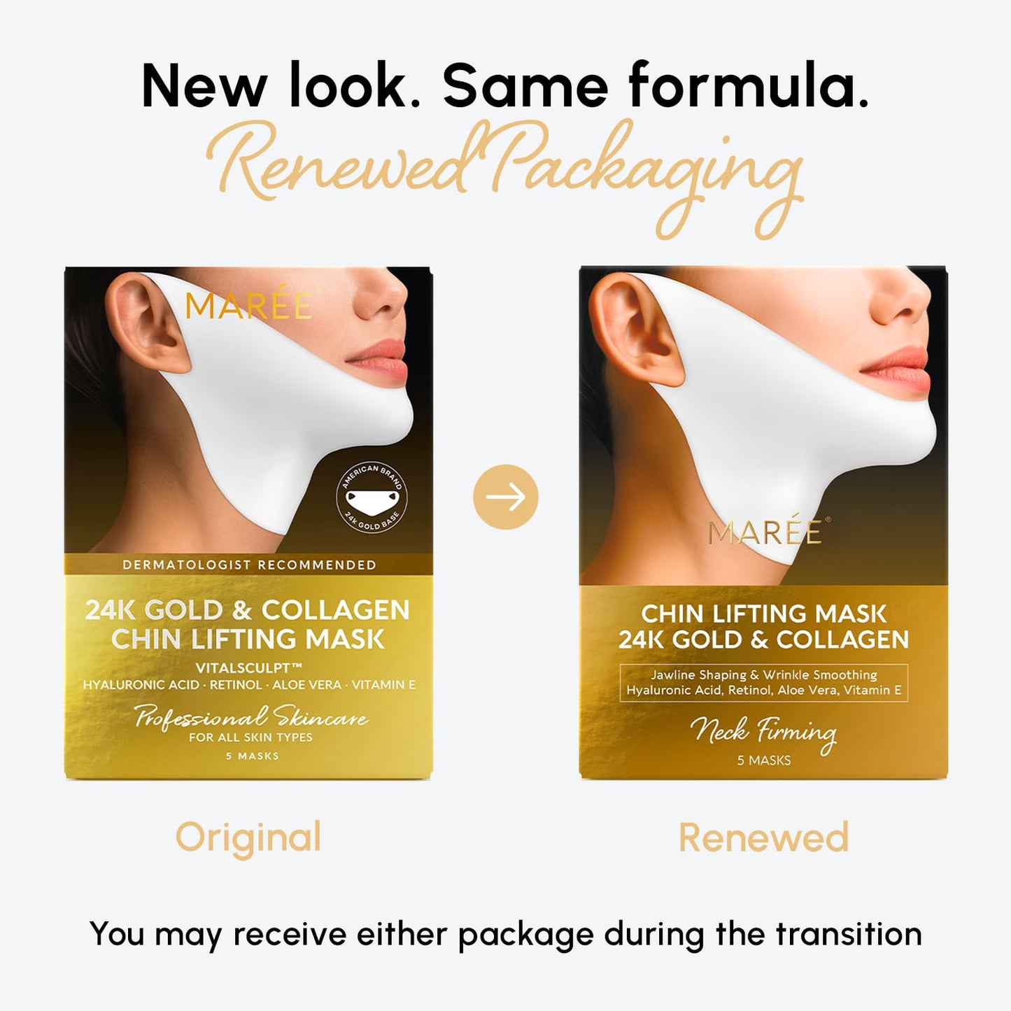 V Line Lifting Face Mask with Collagen and Gold
