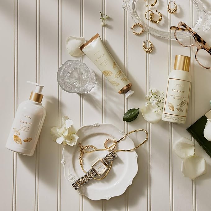 Thymes Moisturizing Body Wash with Pump - Body Soap - Bath Products - Skin Care - Liquid Soap with Notes of Jasmine, Rose, Hyacinth, Creamy lily of the Valley, & Oak Moss (Goldleaf, 9.25 fl oz)