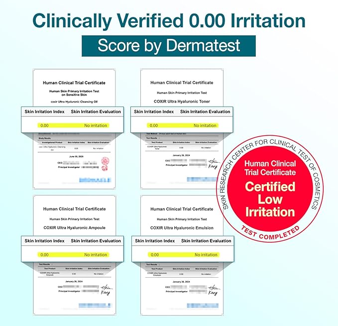 [Christmas Gift] coxir Ultra Hyaluronic Holiday Gift Set – Cleansing Oil + Toner + Ampoule + Cream |Mini Skincare Kit, Travel-Size Korean Skincare Set, Hydrating Routine | Christmas Mini Gift