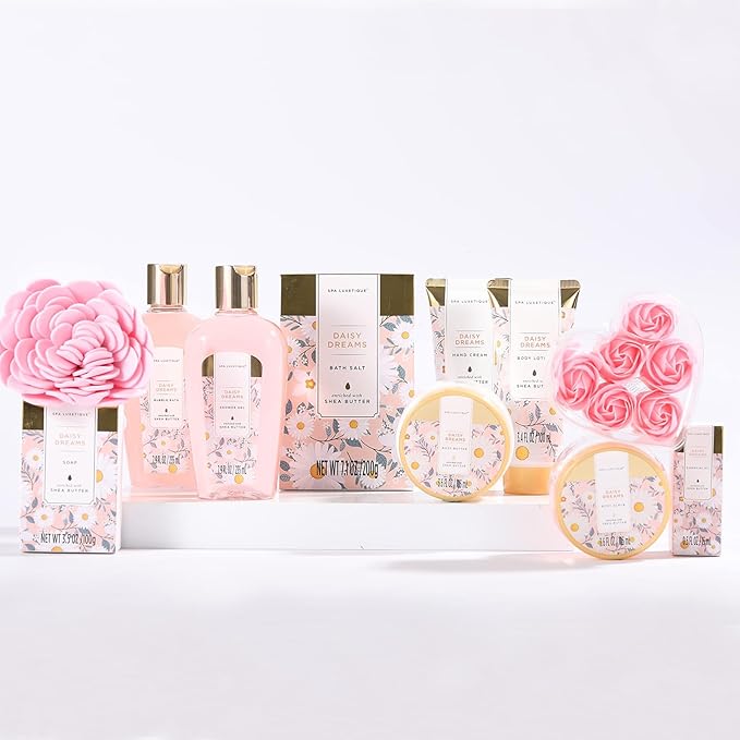 Spa Gift Baskets for Women, Spa Luxetique Bath Gift Set, 12pcs Relaxing Home Spa Kit for Women with Shower Gel, Bath Salt, Essential oil, Body Lotion, Hand Cream, Christmas Gifts for Mom