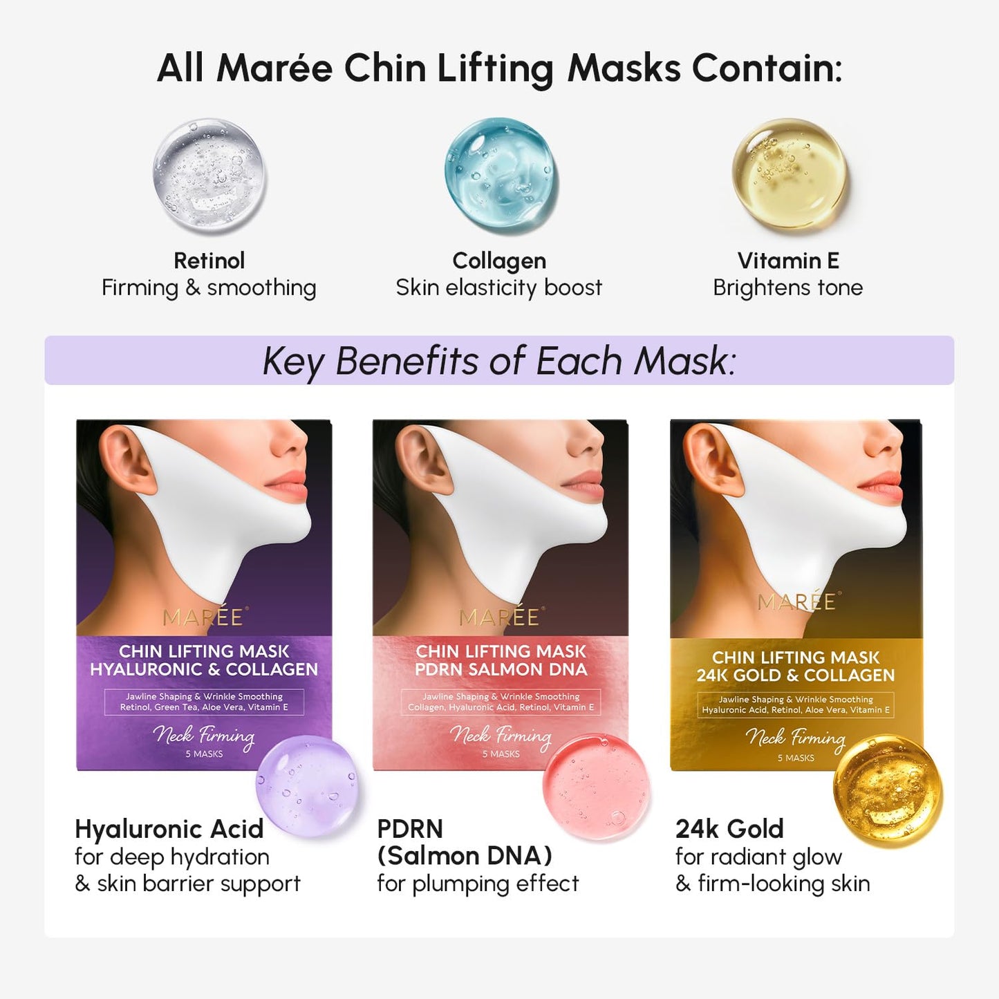 V Line Lifting Face Mask with Collagen and Gold