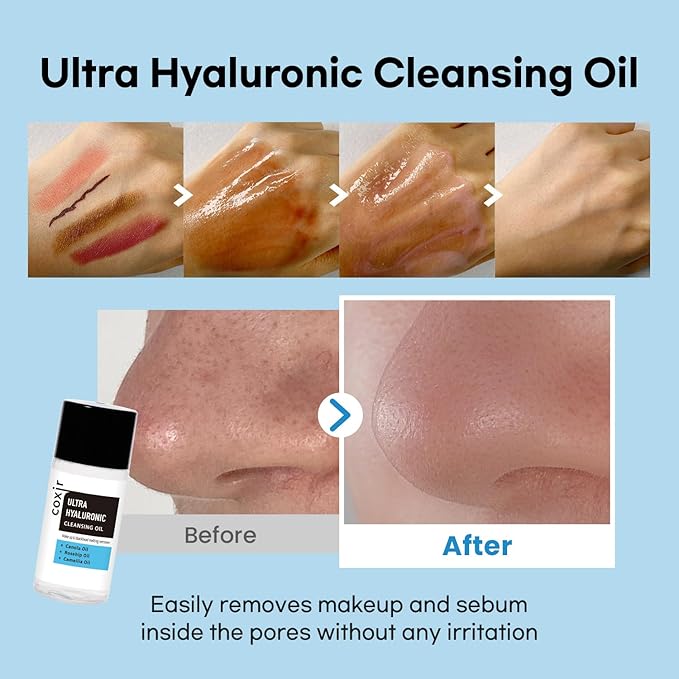 [Christmas Gift] coxir Ultra Hyaluronic Holiday Gift Set – Cleansing Oil + Toner + Ampoule + Cream |Mini Skincare Kit, Travel-Size Korean Skincare Set, Hydrating Routine | Christmas Mini Gift