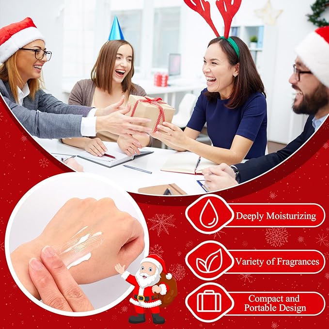 12 Pcs Christmas Hand Cream Gift Sets for Dry Cracked Hands Moisturizing Hand Lotion Small Travel Lotion Stocking Stuffers Gift Set for Women Mom Girlfriend Christmas Birthday