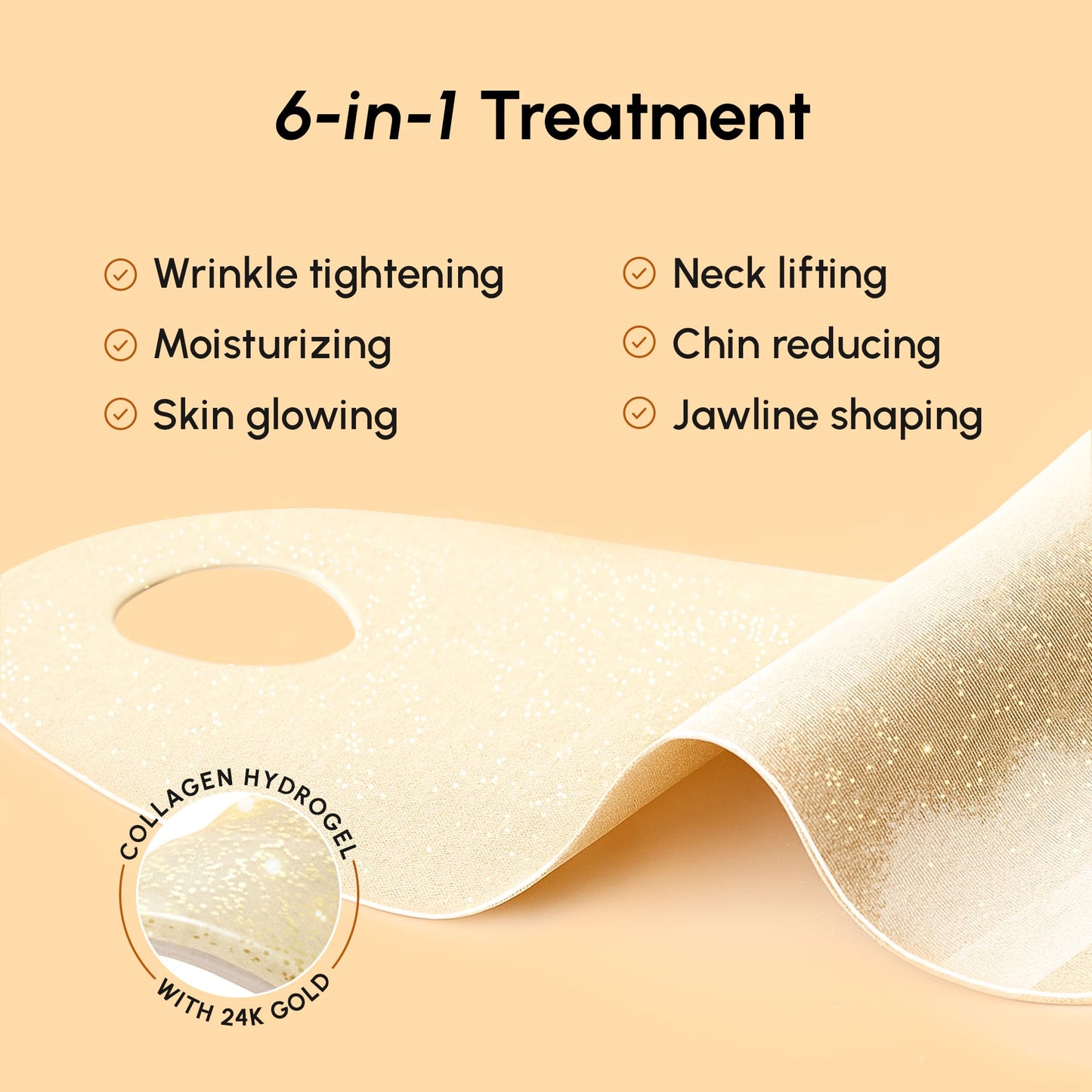 V Line Lifting Face Mask with Collagen and Gold