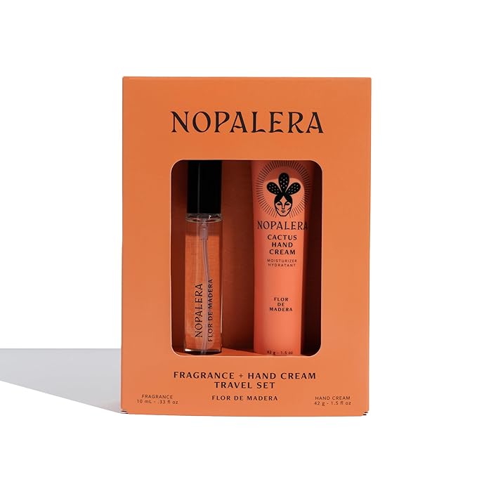 Nopalera Flor de Madera Gift Set – Cactus Hand Cream and 10ML Eau de Parfum – Clean Fragrance & Hydration Duo – Sunlit, Earthy, Vegan & Cruelty-Free