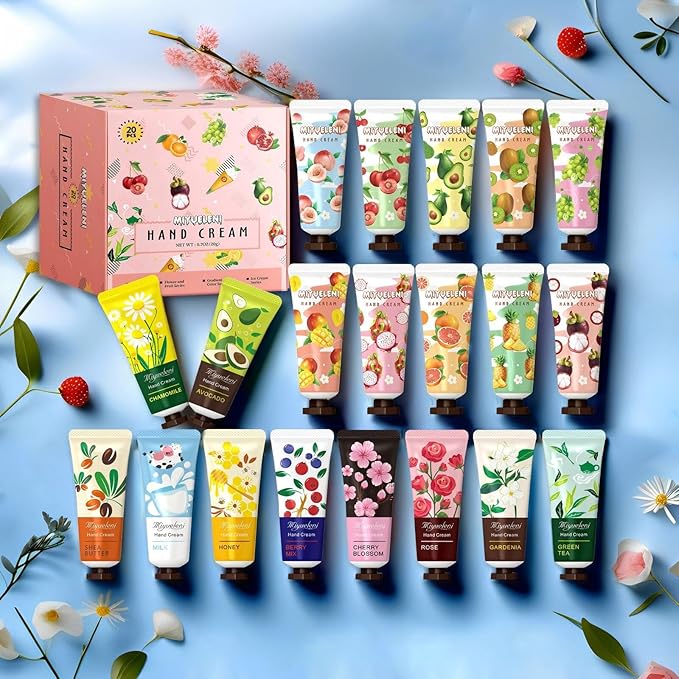 20 Pack Hand Cream Gift Set, Natural Plant Scents, Moisturizing Hand Lotion Travel Size,，Christmas Gifts for Women, Birthday, Stocking Stuffers for Women, Thank You Gifts，Small Gifts 20ml