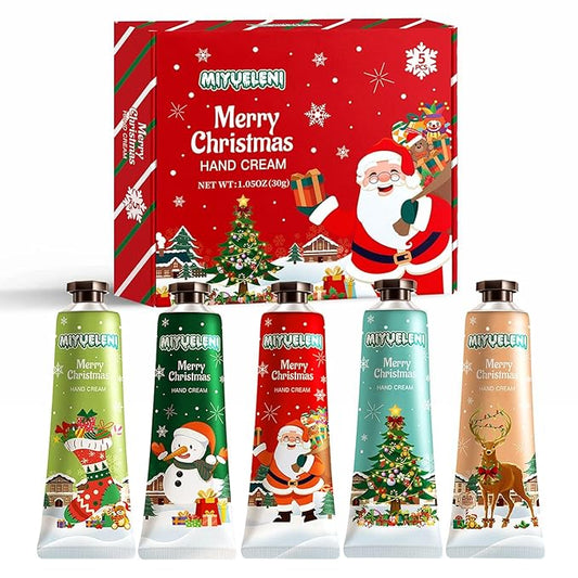 5 Pack Christmas Hand Lotion Gifts Set，Moisturizing Hand Cream for Women, Mini Travel Size Holiday Gifts, Stocking Stuffers & Bulk Gifts for Christmas Appreciation 30ml