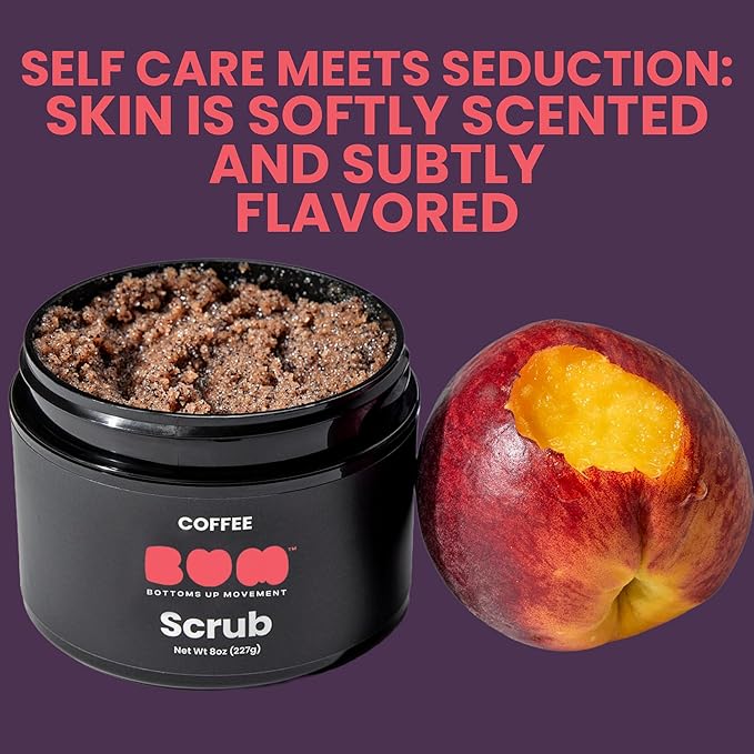 (BUM) Coffee Scrub - Exfoliating Sugar Body Polish, Hydrates, Moisturizes, Anti Cellulite & Stretchmark Treatment, with Organic Shea, Coconut Oil, Rosehip, Vitamin E, & Jojoba, Natural Deodorant, 8oz