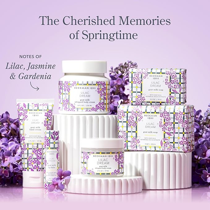 Beekman 1802 Lilac Dream Whipped Body Cream - 8 oz - Moisturizes, Soothes & Softens - With Coconut Oil and Mango Seed Butter - No Irritation - Good for Sensitive Skin