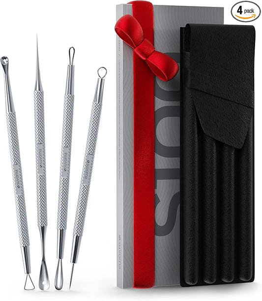 Suvorna Pimple Popper Tool Kit | Milia Remover | Lancets for Facial Extraction | White head Extractor Tool for Face | Comedone Extractor | Blackhead Remover tool | Acne Needle Tool & Cyst Removal Tool