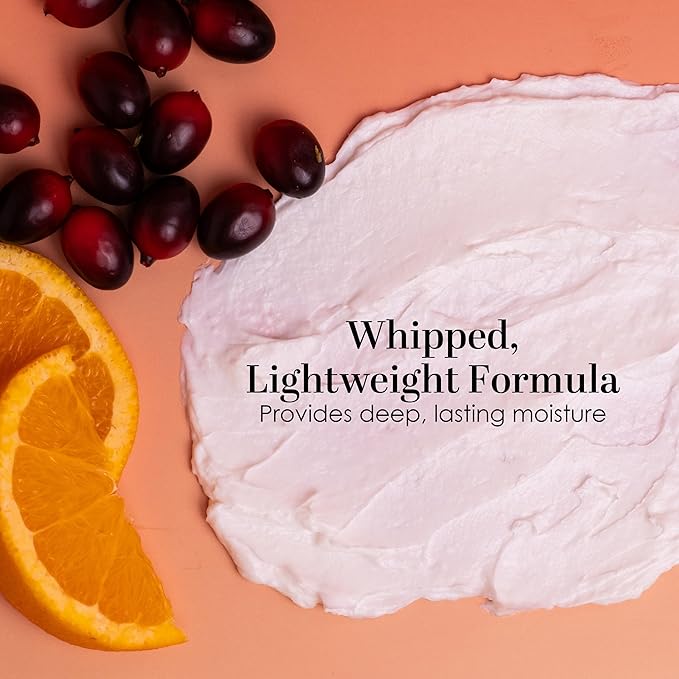 Cranberry Orange Body Butter with Raw Shea Butter and Jojoba Oil, Holiday Body Moisturizer for Dry Skin, Christmas Lotion, Limited Edition