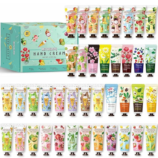40 Pack Hand Cream Gifts Set Bulk, Natural Plant Scents, Moisturizing Hand Lotion Travel Size, Christmas Gifts for Women, Birthday,Stocking Stuffers for Women, Thank You Gifts,Mini 20ML