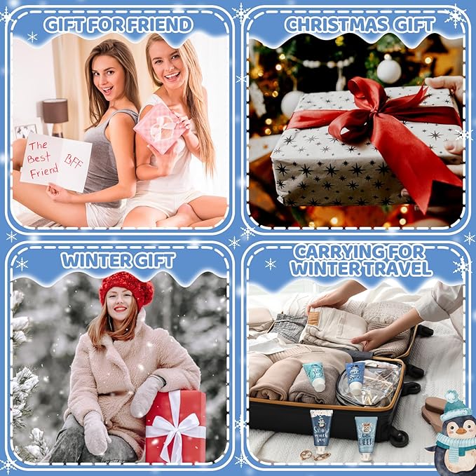 24 Winter Hand Cream Christmas Holiday Hand Lotion Gifts Bulk Moisturizing Cracked Care Scented Lotion 1.1 Fl oz Travel Size Dry Skin Xmas Stocking Stuffers Men Women Coworkers Party Favors