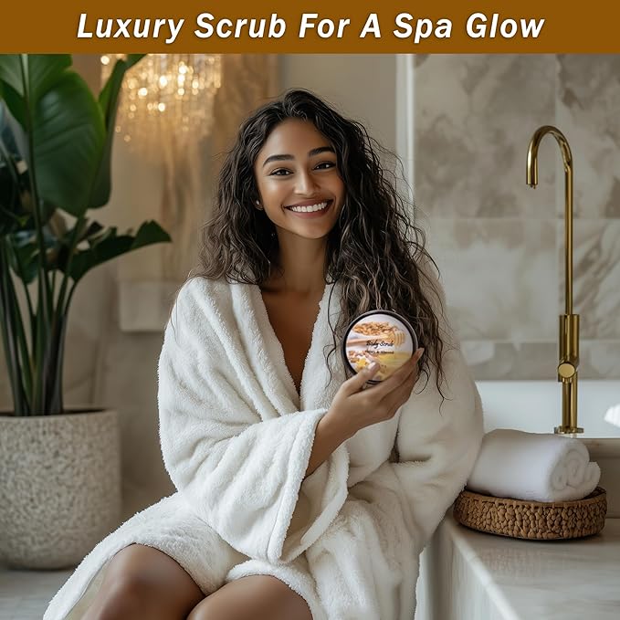 Spa Gift Baskets For Women - Luxury Bath Set With Honey & Almond - Spa Kit Includes Body Wash, Bubble Bath, Lotion, Bath Salts, Body Scrub, Body Spray, Shower Puff, and Towel