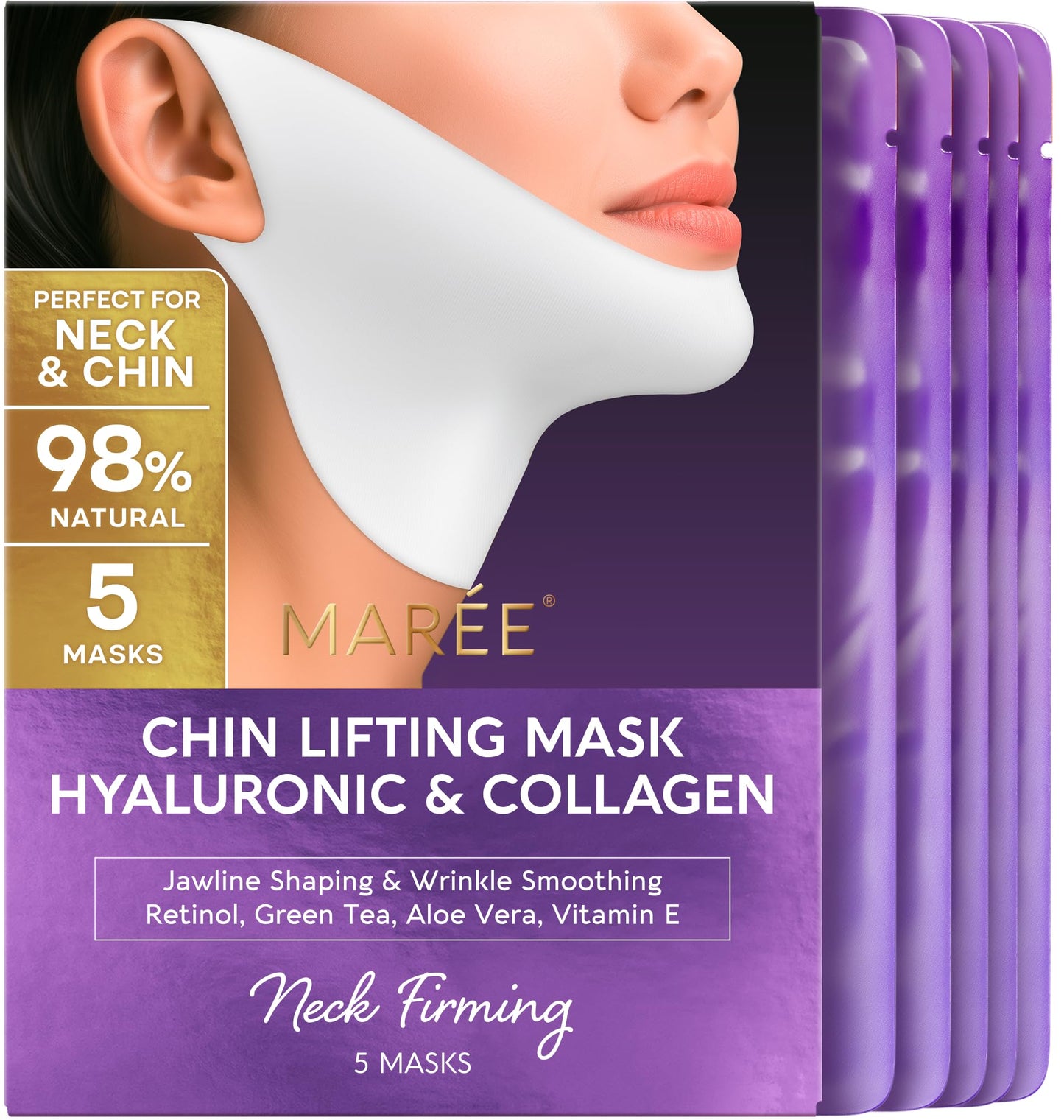V Line Lifting Face Mask with Collagen and Gold