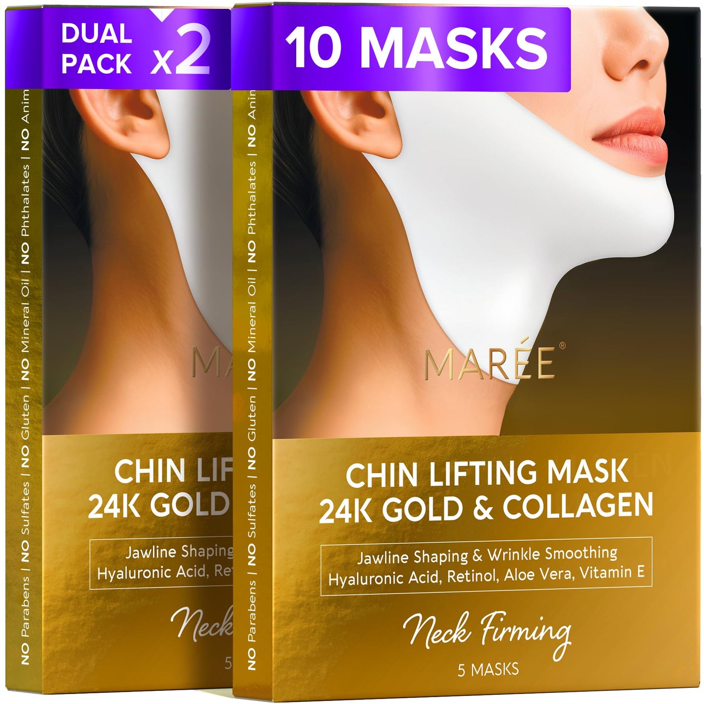 V Line Lifting Face Mask with Collagen and Gold
