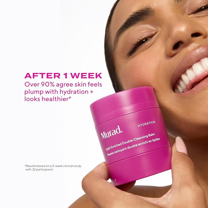Murad Lipid-Enriched Double Cleansing Balm - Hydrating Balm-to-Oil Face Cleanser & Makeup Remover Removes Long-Wear Makeup & SPF Barrier Repair with Ceramides & Camellia Oil 1.7 Fl Oz