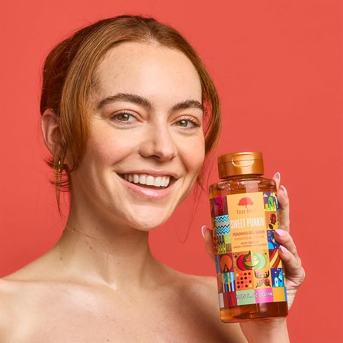 Tree Hut Sweet Punkin Foaming Gel Wash, Gently Cleanses and Leaves Skin Looking Fresh and Radiant, Body Wash, Fall Limited Edition Scent, 18 fl oz