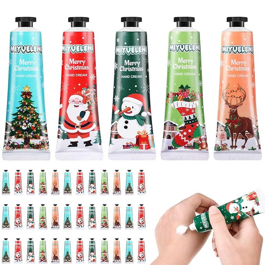 24 Pcs Christmas Hand Cream Gift Sets for Dry Cracked Hands Moisturizing Hand Lotion Small Travel Lotion Stocking Stuffers Gift Set for Women Mom Girlfriend Christmas Birthday