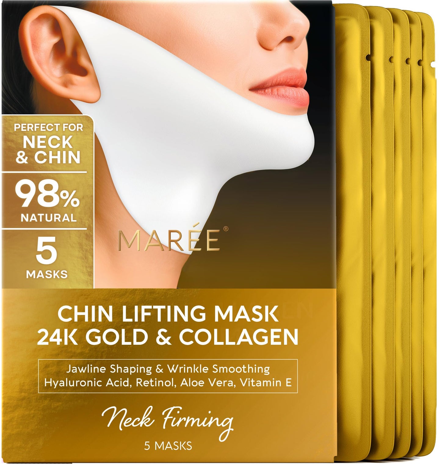 V Line Lifting Face Mask with Collagen and Gold