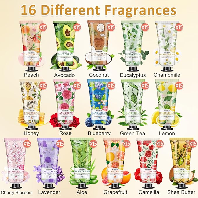 240 Pack Hand Cream Set for Women, Christmas Gifts, Bridesmaid Gifts, Birthday Gifts, Small Gifts and Stocking Stuffers for Guests, Bulk Moisturizing Hand Lotion Travel Size for Dry Cracked Hands