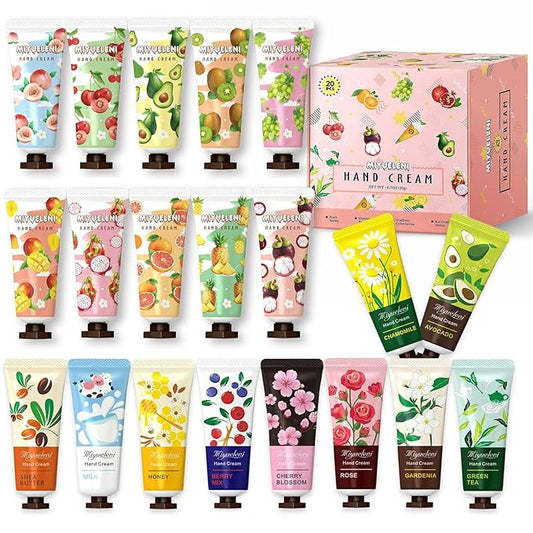 20 Pack Hand Cream Gift Set, Natural Plant Scents, Moisturizing Hand Lotion Travel Size,，Christmas Gifts for Women, Birthday, Stocking Stuffers for Women, Thank You Gifts，Small Gifts 20ml