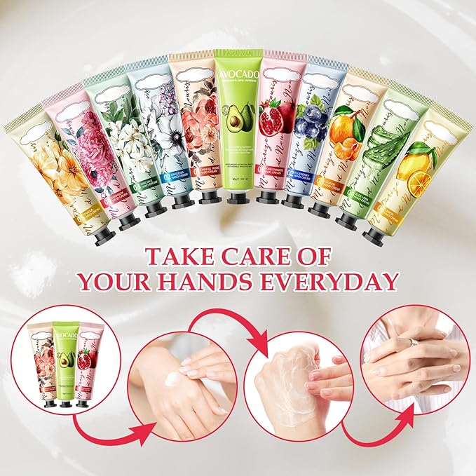 22PCS Hand Cream Gifts Set,Hydrating Mini Hand Lotion for Dry Skin,Non-greasy Bulk Hand Cream Travel Size,Small Hand Lotions Set,Moisturizing Moisturizer for Birthday Gifts for Women