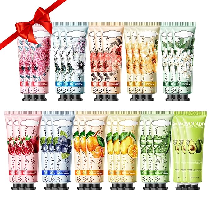 33PCS Hand Cream Gifts Set,Hydrating Mini Hand Lotion for Dry Skin,Non-greasy Bulk Hand Cream Travel Size,Small Hand Lotions Set,Moisturizing Moisturizer for Birthday Gifts for Women