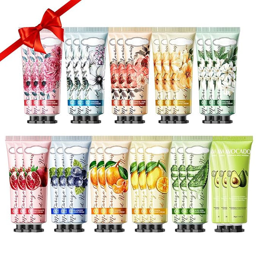 33PCS Hand Cream Gifts Set,Hydrating Mini Hand Lotion for Dry Skin,Non-greasy Bulk Hand Cream Travel Size,Small Hand Lotions Set,Moisturizing Moisturizer for Birthday Gifts for Women