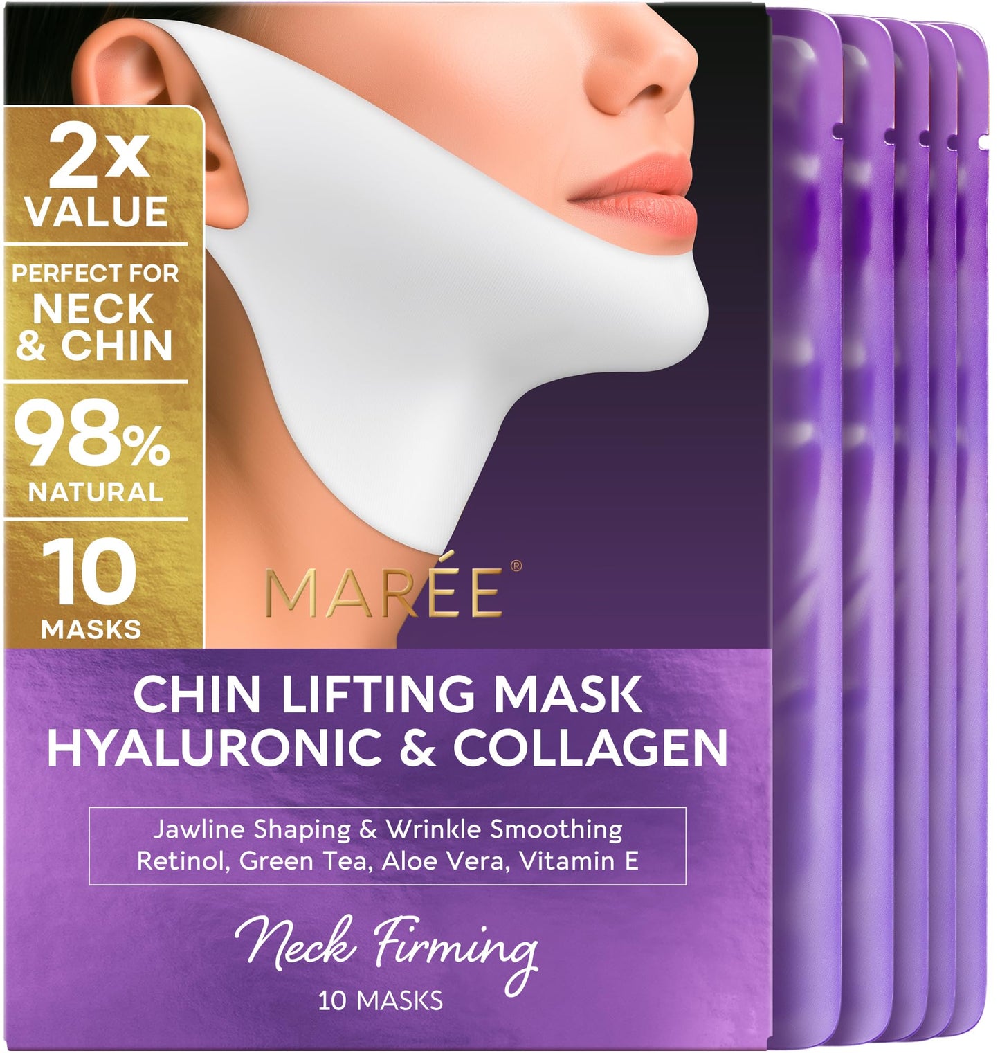 V Line Lifting Face Mask with Collagen and Gold