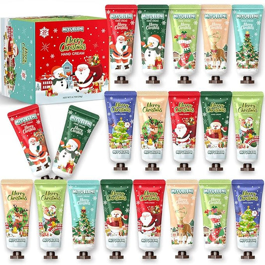 20 Pack Christmas Hand Lotion Gifts Set，Moisturizing Hand Cream for Women, Mini Travel Size Holiday Gifts, Stocking Stuffers & Bulk Gifts for Christmas Appreciation 20ml