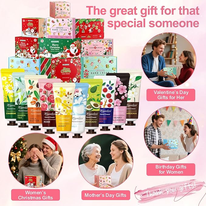 20 Pack Hand Cream Gift Set, Natural Plant Scents, Moisturizing Hand Lotion Travel Size,，Christmas Gifts for Women, Birthday, Stocking Stuffers for Women, Thank You Gifts，Small Gifts 20ml